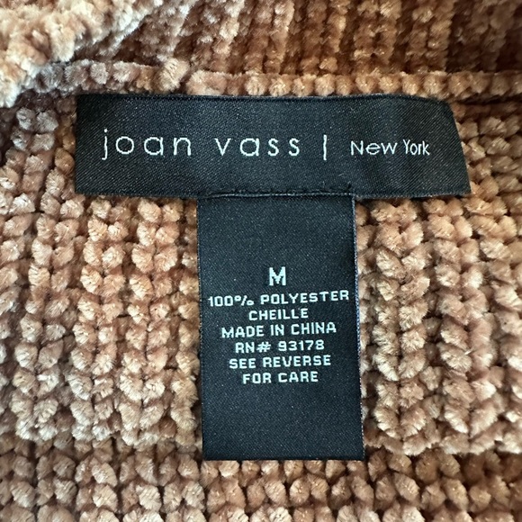 Joan Vass Textured Tan Knit Sweater Soft Cozy Fall Winter Staple Office Sz M - Picture 7 of 8